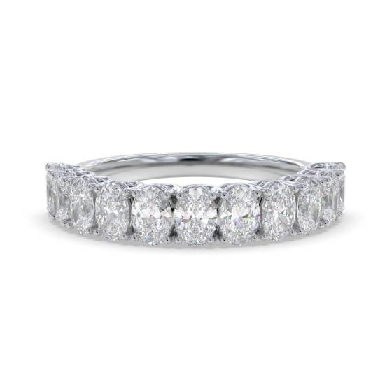 Oval Diamond Half Eternity Ring