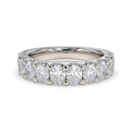 Oval Diamond Half Eternity Ring