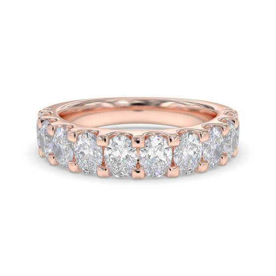 Oval Diamond Half Eternity Ring