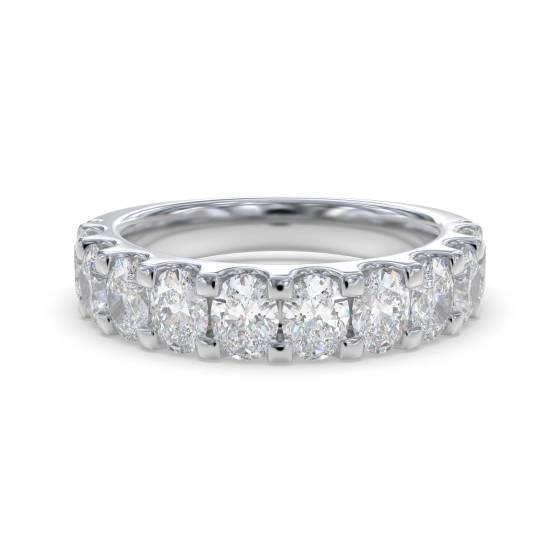 Oval Diamond Half Eternity Ring