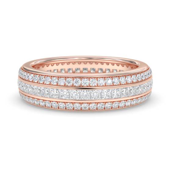 Round and Princess Diamond Full Eternity Ring