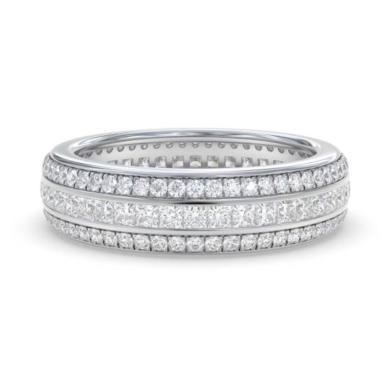 Round and Princess Diamond Full Eternity Ring