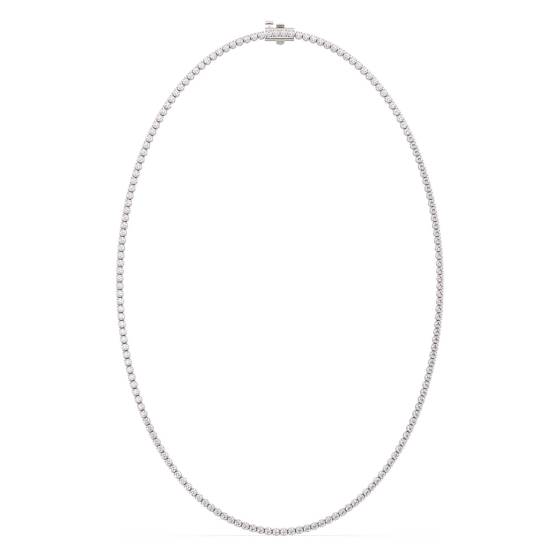 Round Diamond Tennis Necklace