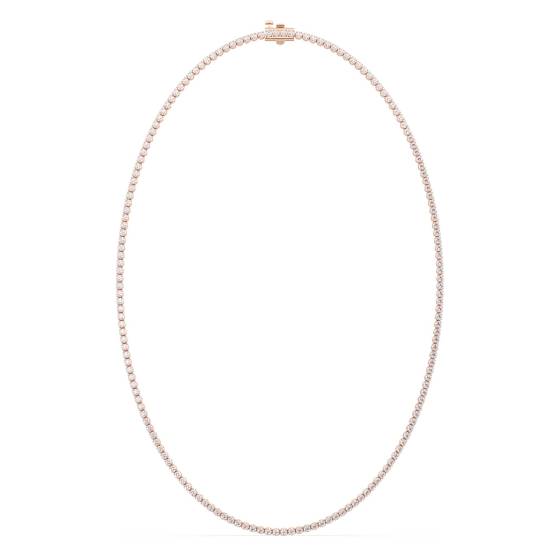 Round Diamond Tennis Necklace