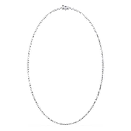 Round Diamond Tennis Necklace