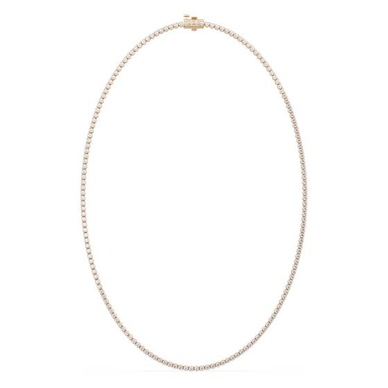 Round Diamond Tennis Necklace