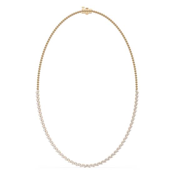 Alternating Round Diamond Designer Tennis Necklace