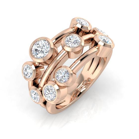 1.50ct VS/E-F Natural Round Diamond Dress Ring in 18k Rose Gold