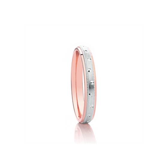 3mm Two Tone Patterned Wedding Ring