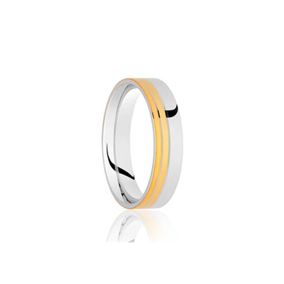 5mm Two Tone Wedding Band, Size S1/2