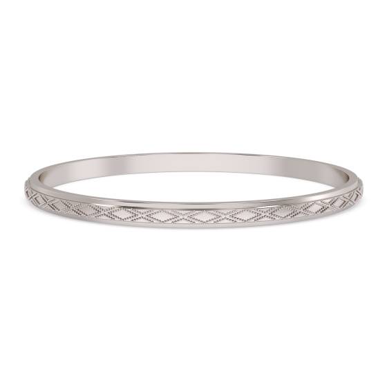 4mm Solid Gold Patterned Bangle