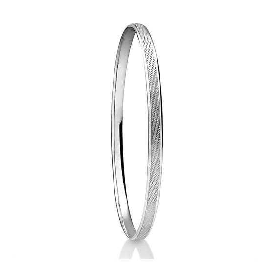 4mm Solid Gold Patterned Bangle