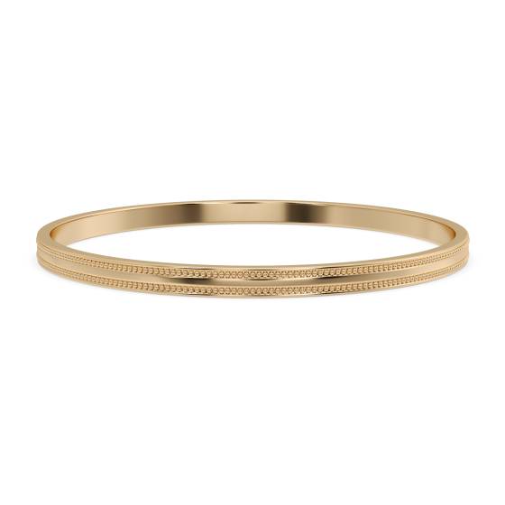 4mm Solid Gold Patterned Bangle