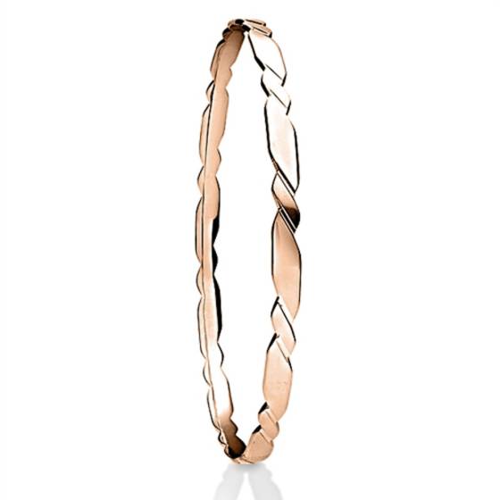 4mm Solid Gold Patterned Bangle