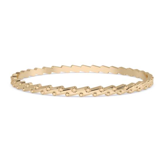 4mm Solid Gold Patterned Bangle
