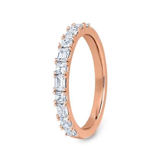 Princess And Baguette Castle & Claw Set Half Eternity Ring
