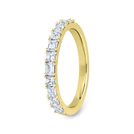 Princess And Baguette Castle & Claw Set Half Eternity Ring
