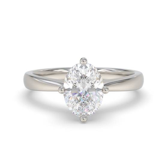 Oval Diamond Solitaire Ring