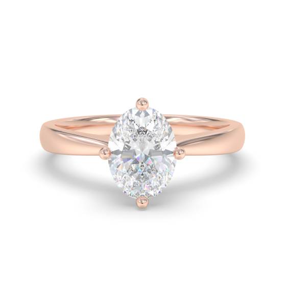 Oval Diamond Solitaire Ring