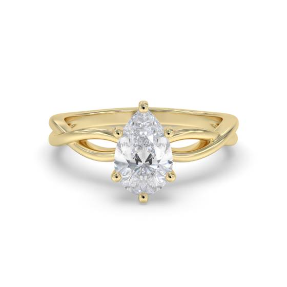 Infinity Love Swirl Pear Diamond Engagement Ring