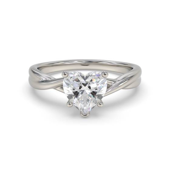 GIA Certified 1.01ct VVS1/E Natural Heart Diamond Solitaire Ring in Platinum