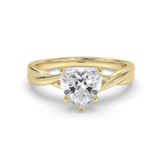 Infinity Twist Heart Engagement Ring