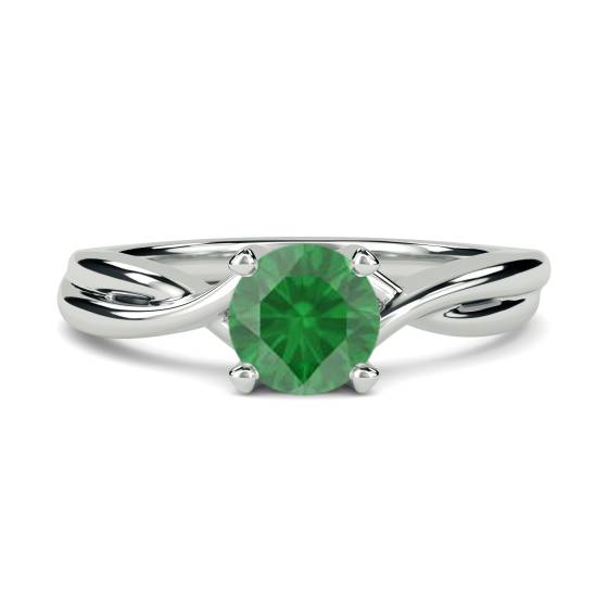 Classic Round Emerald Solitaire Ring