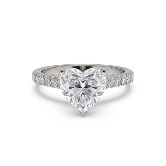 Heart Diamond Shoulder Set Ring