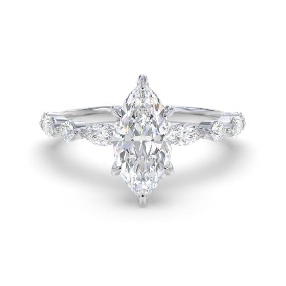 Marquise Diamond Shoulder Set Ring