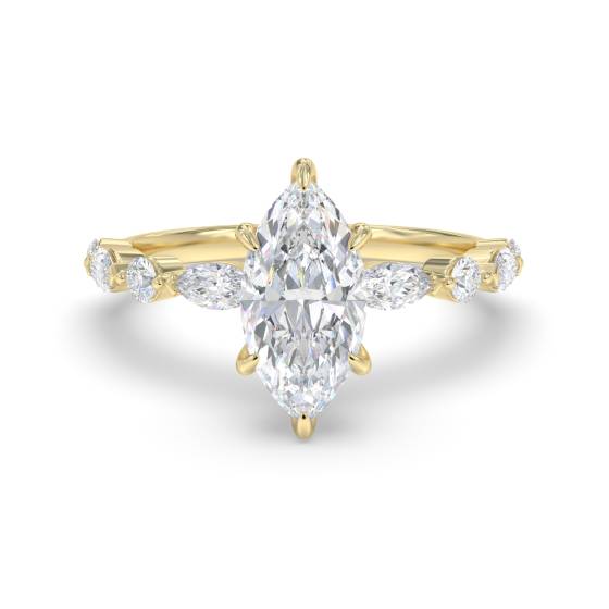 Marquise Diamond Shoulder Set Ring
