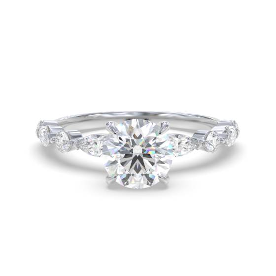 Round Diamond Shoulder Set Ring