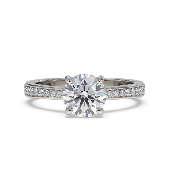 1.40ct I1/H Natural Round Diamond Shoulder Set Ring in Platinum