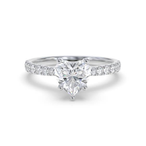 Heart Shoulder Set Diamond Engagement Ring