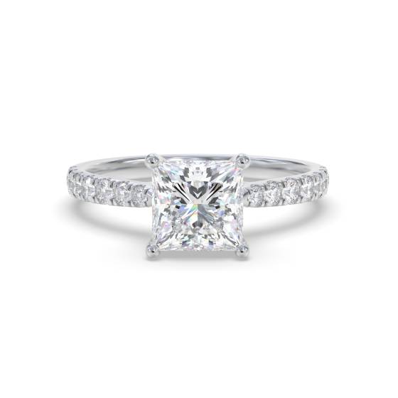 Princess Shoulder Set Diamond Engagement Ring