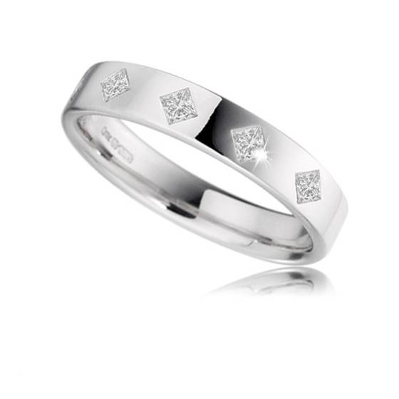 4mm Princess Diamond Wedding Ring