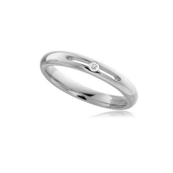 0.10ct SI2/H Round Cut Single Diamond Tension Set Wedding Band