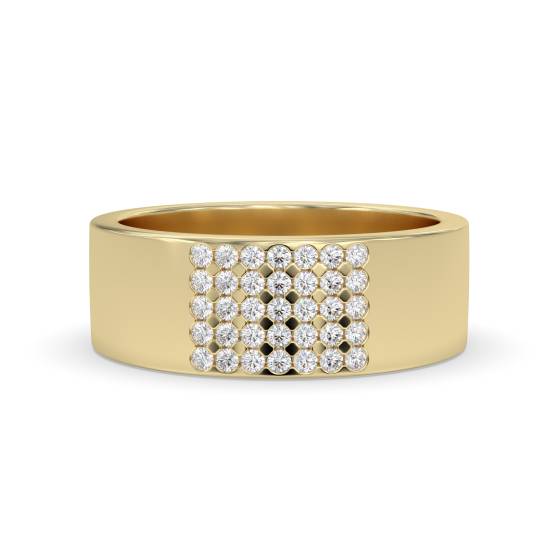 0.20ct VS/F-G 7mm Natural Round Diamond Wedding Ring in 18k Yellow Gold