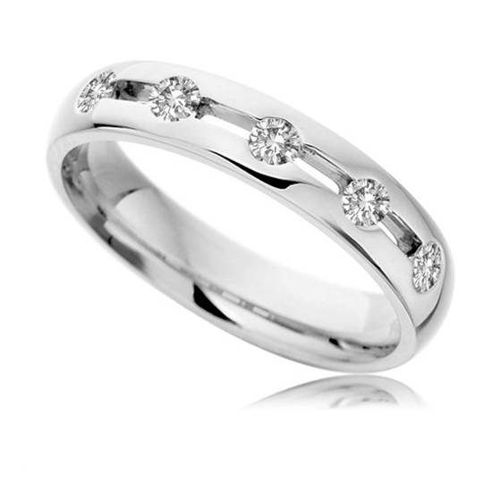 0.30ct VS/F-G Natural Round Diamond Wedding Ring in Platinum