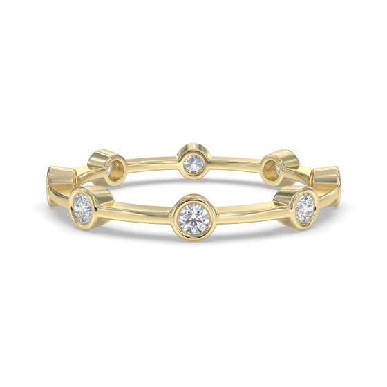 0.25ct VS/E-F Natural Round Diamond Designer Wedding Ring in 18k Yellow Gold