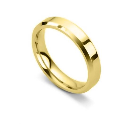DHBBE4 Bevelled Edge Wedding Ring - 4mm width, 1.4mm depth