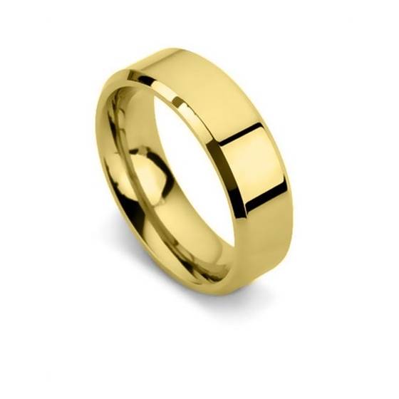 DHBBE6 Bevelled Edge Wedding Ring - 6mm width, 1.4mm depth