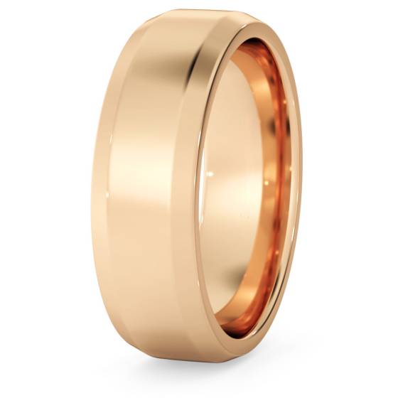 DHBBE6M Bevelled Edge Wedding Ring - 6mm width, 1.8mm depth