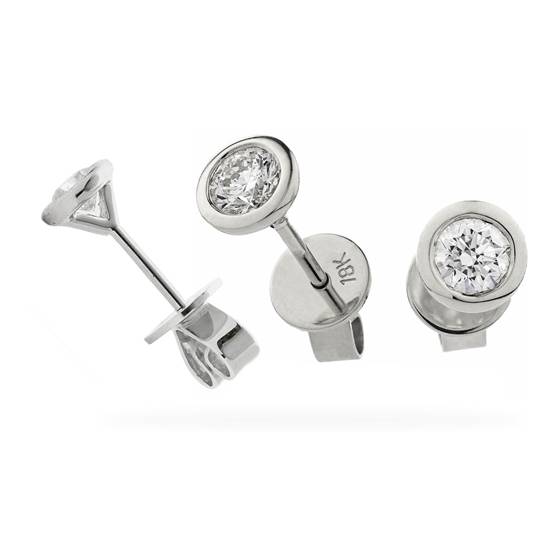 0.31ct VS/F-G Natural Round Stud Diamond Earrings in 18k White Gold