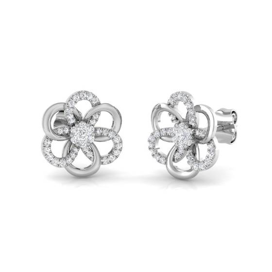 0.20ct VS/E-F Natural Round cut Diamond Stud Earrings in 18k White Gold