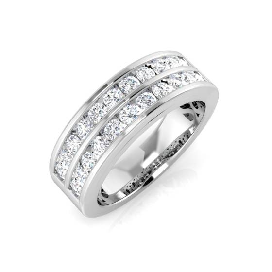 0.75ct VS/F-G Natural Round Cut Diamond Eternity Ring in Platinum