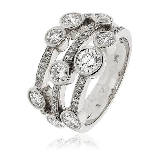 0.75ct VS/E-F Natural Round Diamond Dress Ring in 18k White Gold