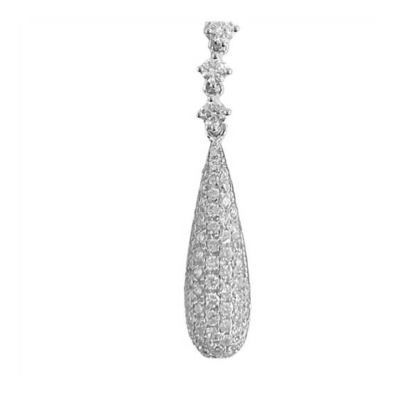 0.45ct VS/E-F Pear Shape Round Cut Natural Diamond Drop Pendant Necklace