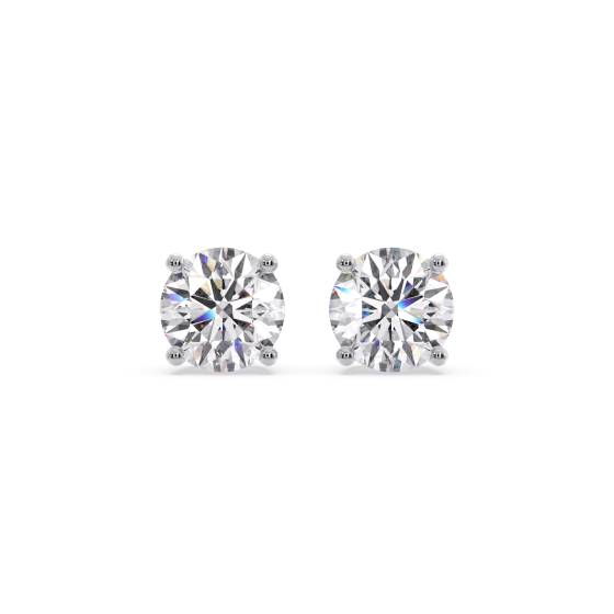 2.09ct SI/H-I Natural Round Stud Diamond Earrings in 9k White Gold