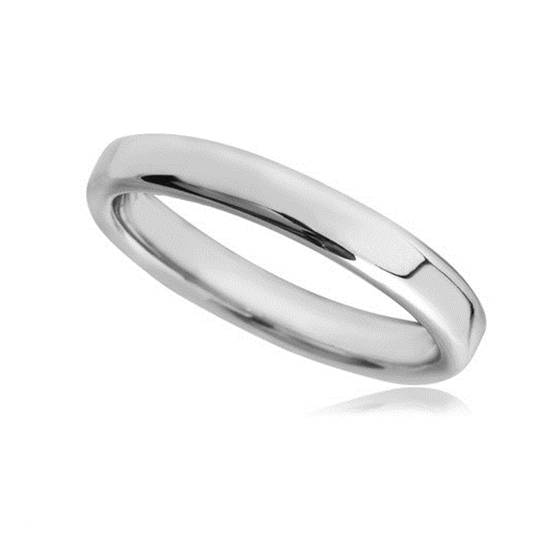 DHBRF3 Slight Court with Flat Edge Wedding Ring - Light weight, 3mm width