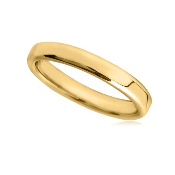 DHBRF3 Slight Court with Flat Edge Wedding Ring - Light weight, 3mm width